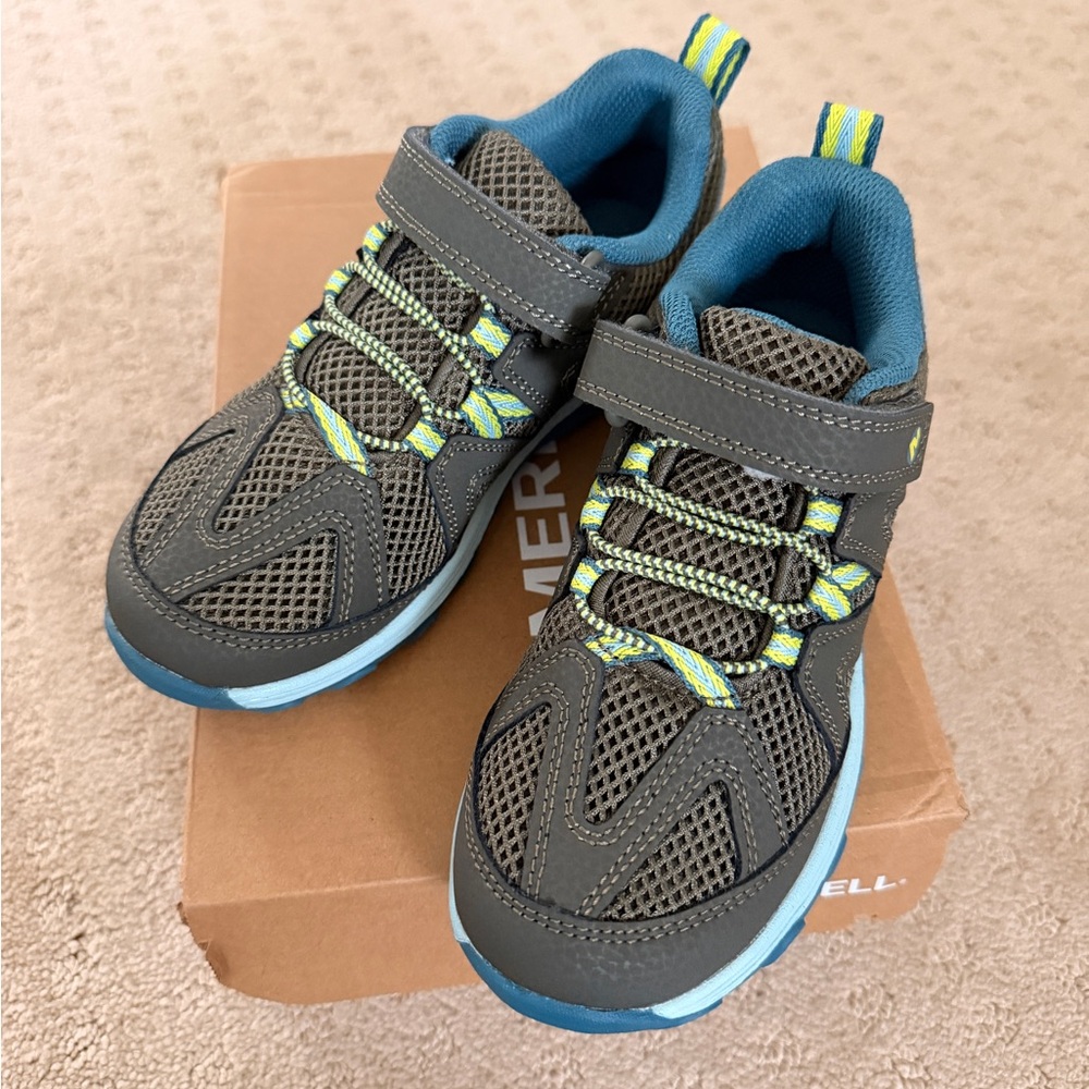 Merrell Kids' Ridge Trek Gray/Blue Sneakers New 13.5